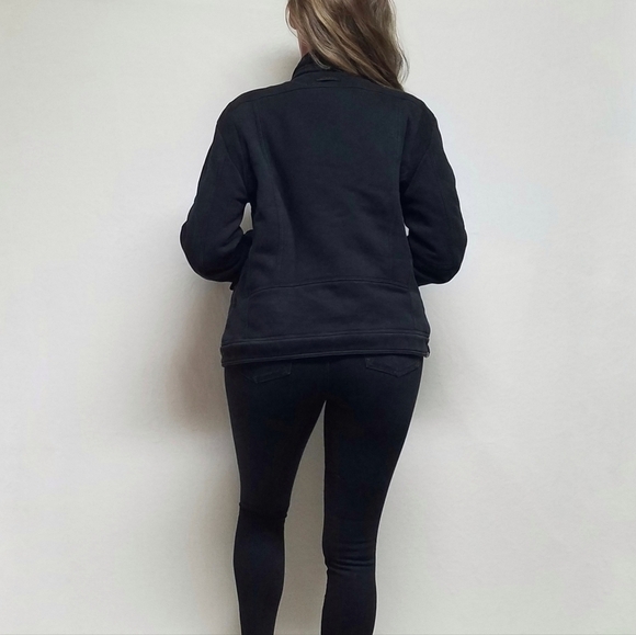 DIESEL Washed Black Multi-Pocket Insulated Full-zip Jersey Cotton Utility Jacket - Picture 3 of 16